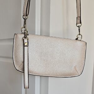 Joy Susan Metallic Pearl Crossbody Bag Wristlet Like New.